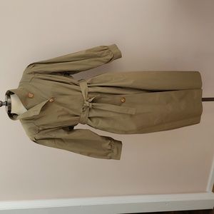 Vintage J. Gallery Tan Trench Coat, Size 14 Petite